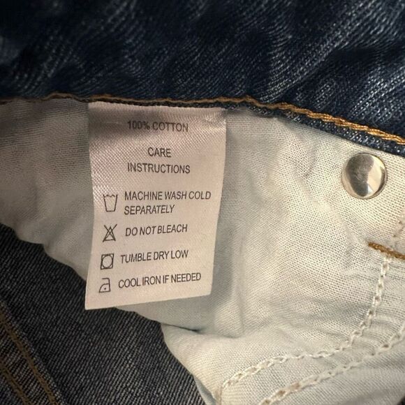 Motel Denim High Rise 100% Cotton 5-Pocket Wide Leg Jeans Blue Large - Picture 5 of 6